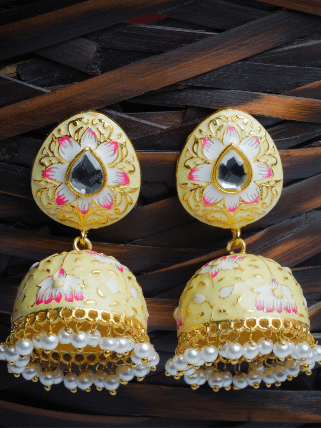 Meenakari Jhumkas - QUEENS JEWELS