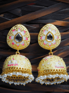 Meenakari Jhumkas - QUEENS JEWELS