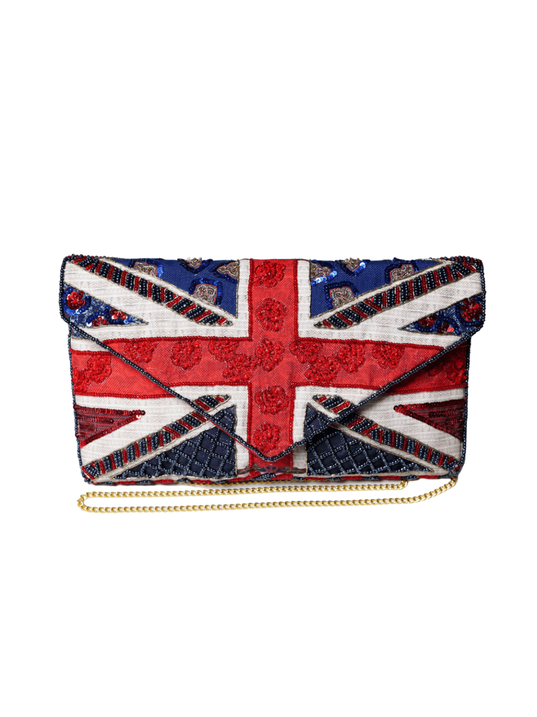 ILNYC Embroidered Clutch QUEENS JEWELS