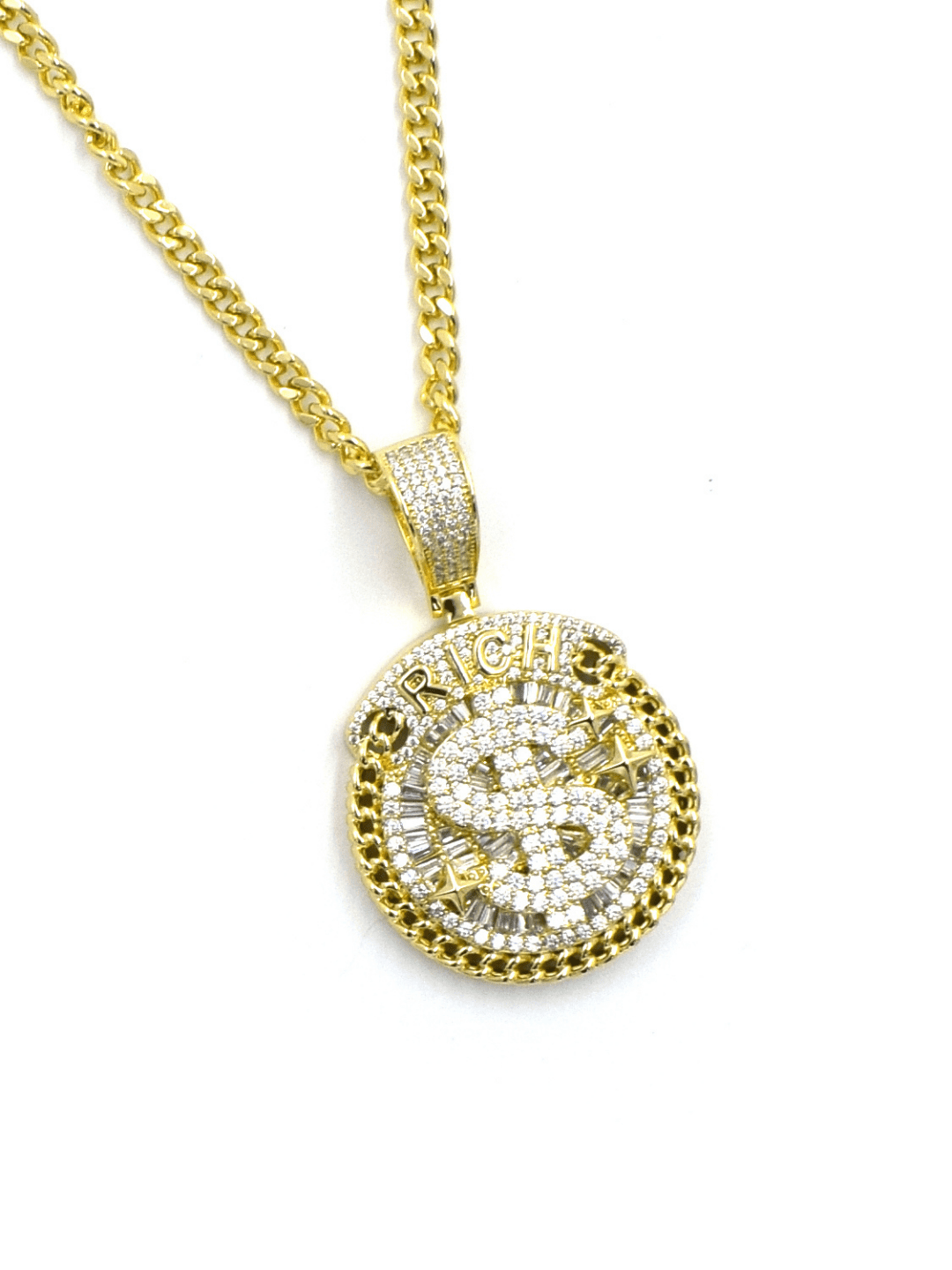 Bedazzling Dollar Pendant - QUEENS JEWELS