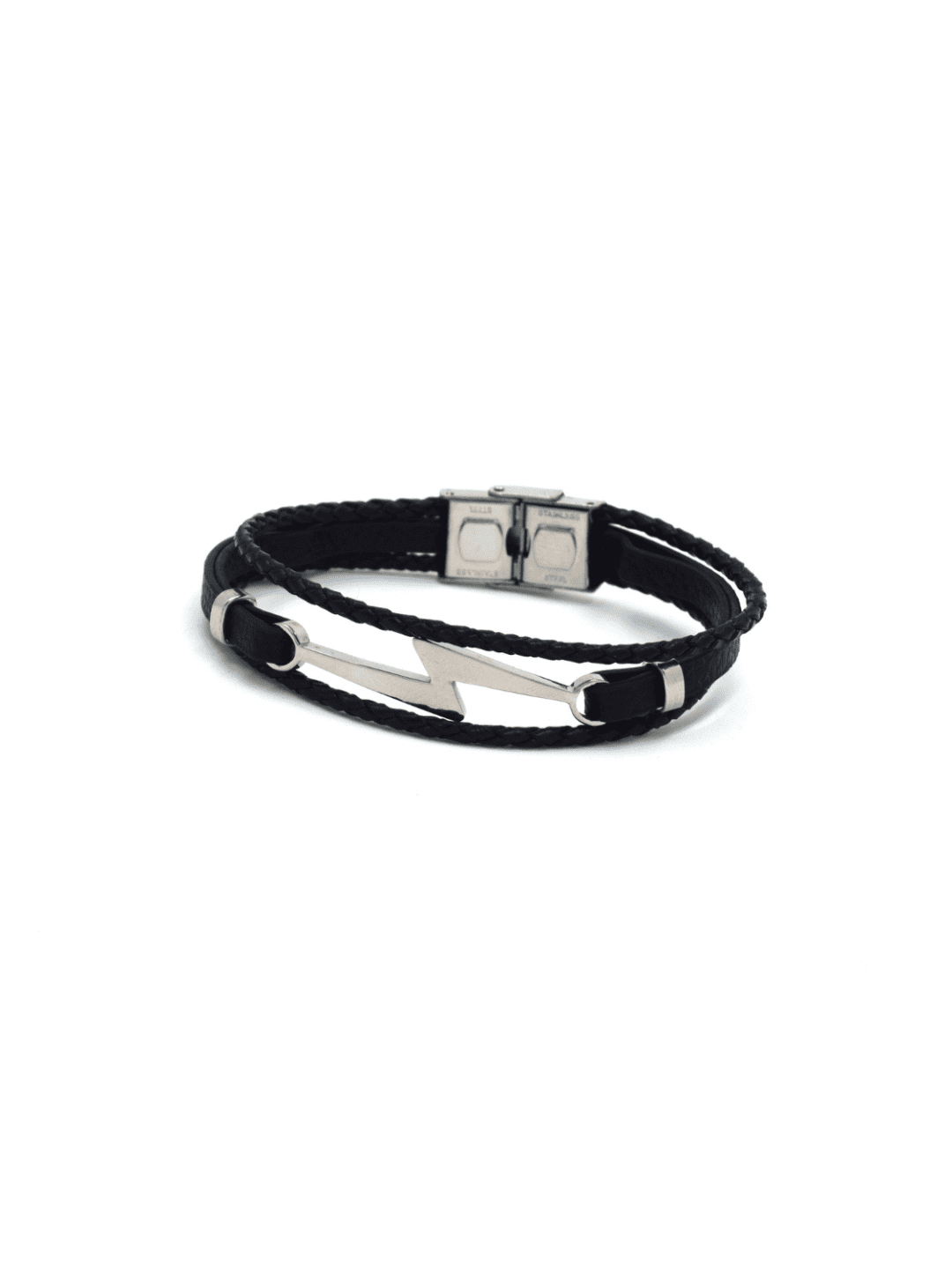 Black Leather Wraparound Bracelet - QUEENS JEWELS