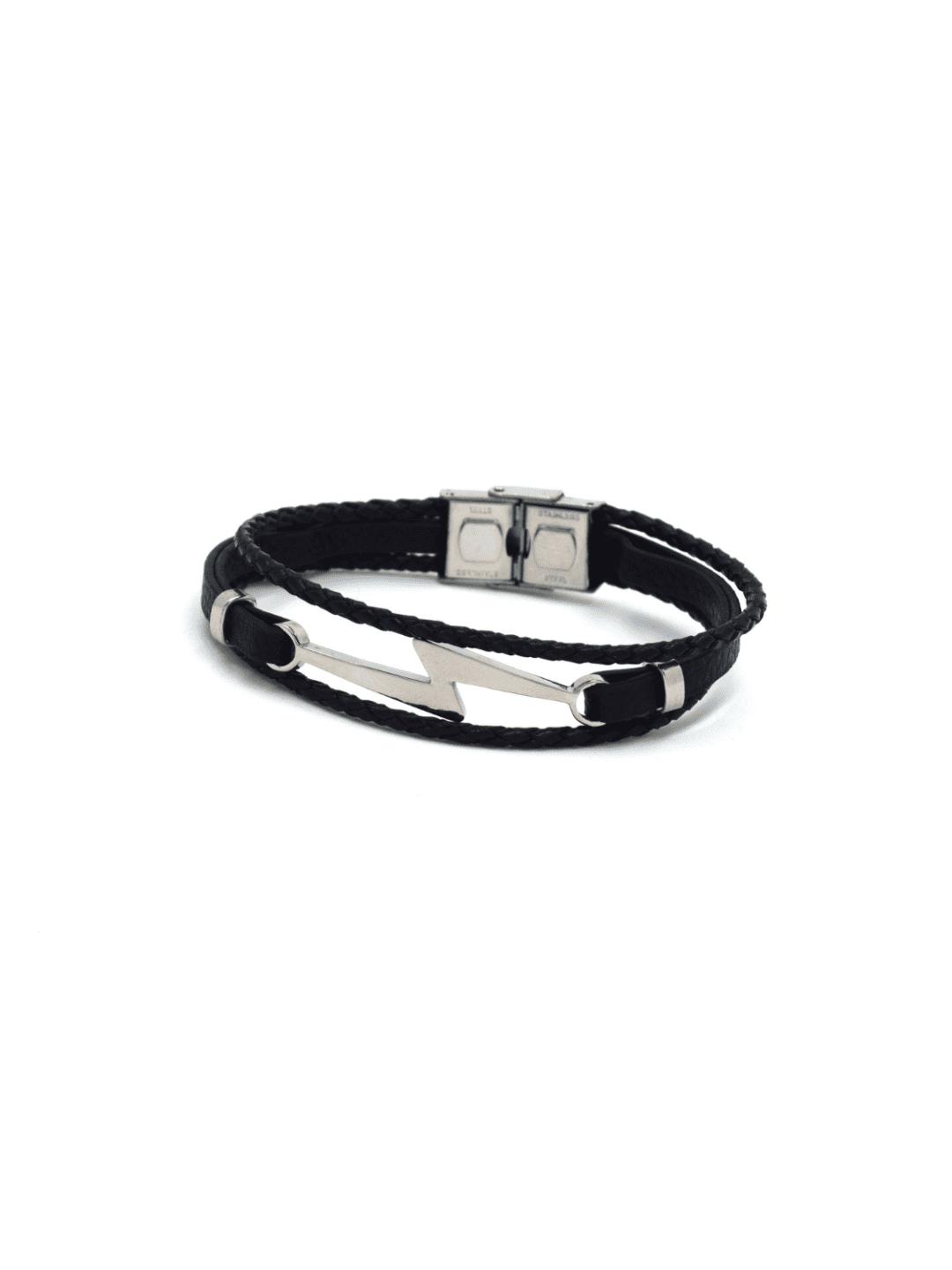 Black Pseudo Leather Wrap Around Bracelet - QUEENS JEWELS