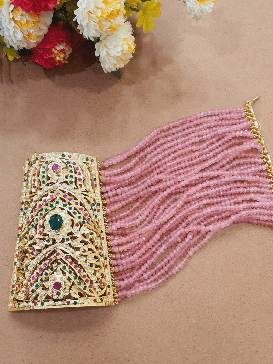 Bridal Jadau Ponchi (Hand Jewellery) - QUEENS JEWELS