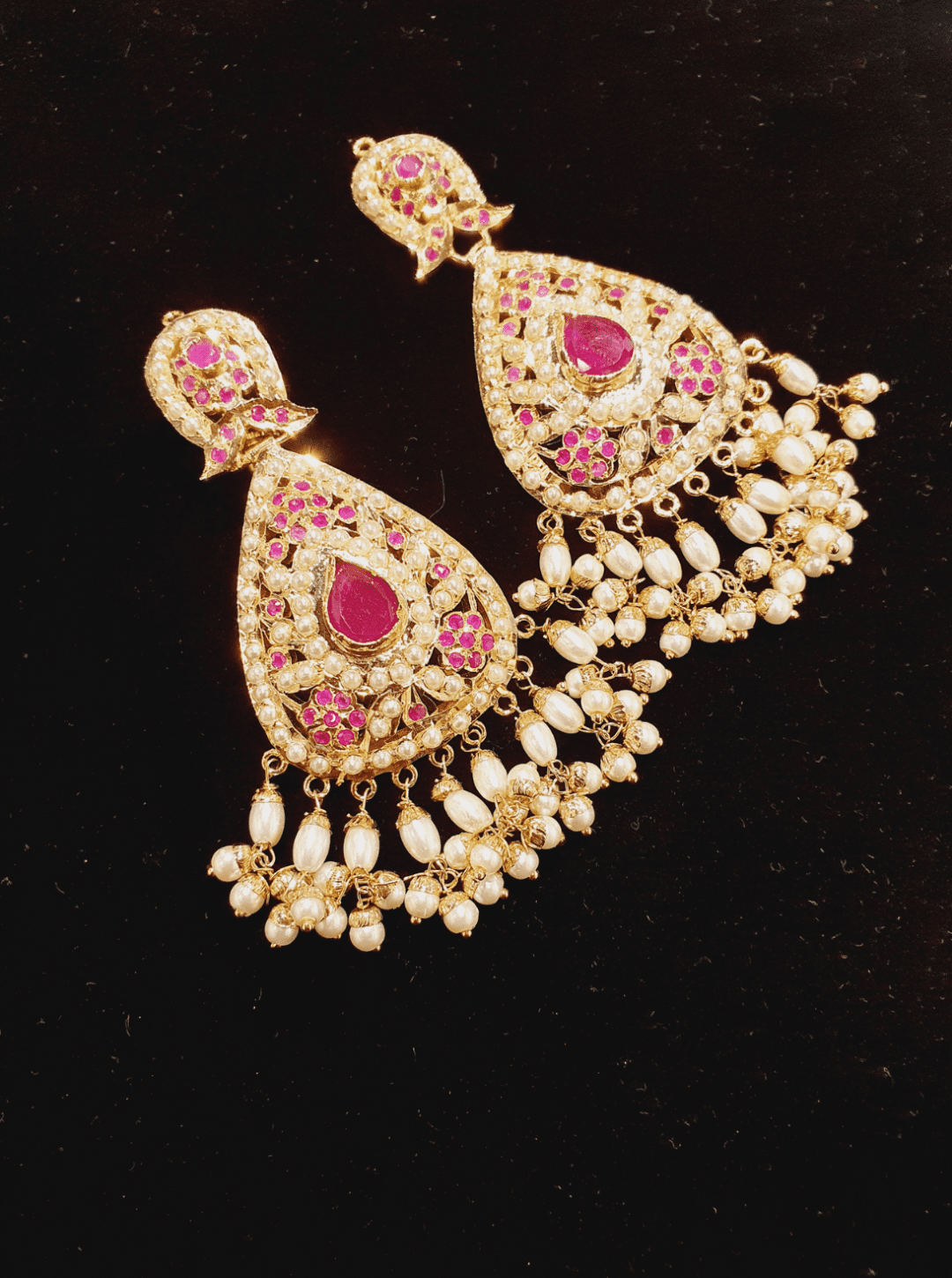 Bridal Jadau Chaandbali Earrings - QUEENS JEWELS