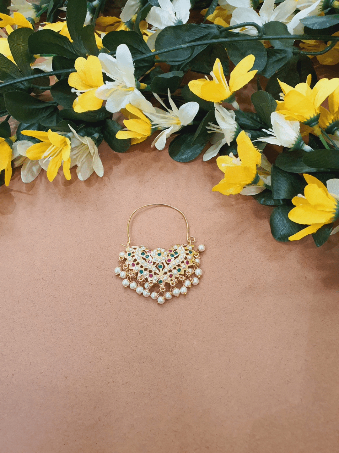 Bridal Jadau Multi-Colour Nath - QUEENS JEWELS