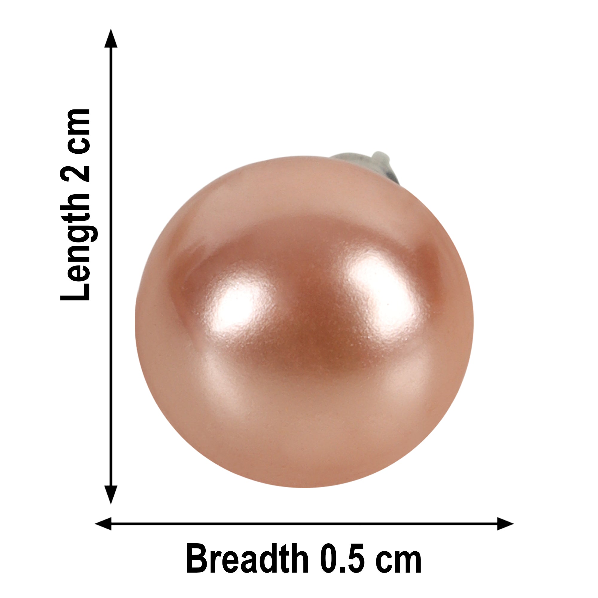 Pair of Elegant Cultured Pearl Stud Earrings -  White & Rose Gold - QUEENS JEWELS