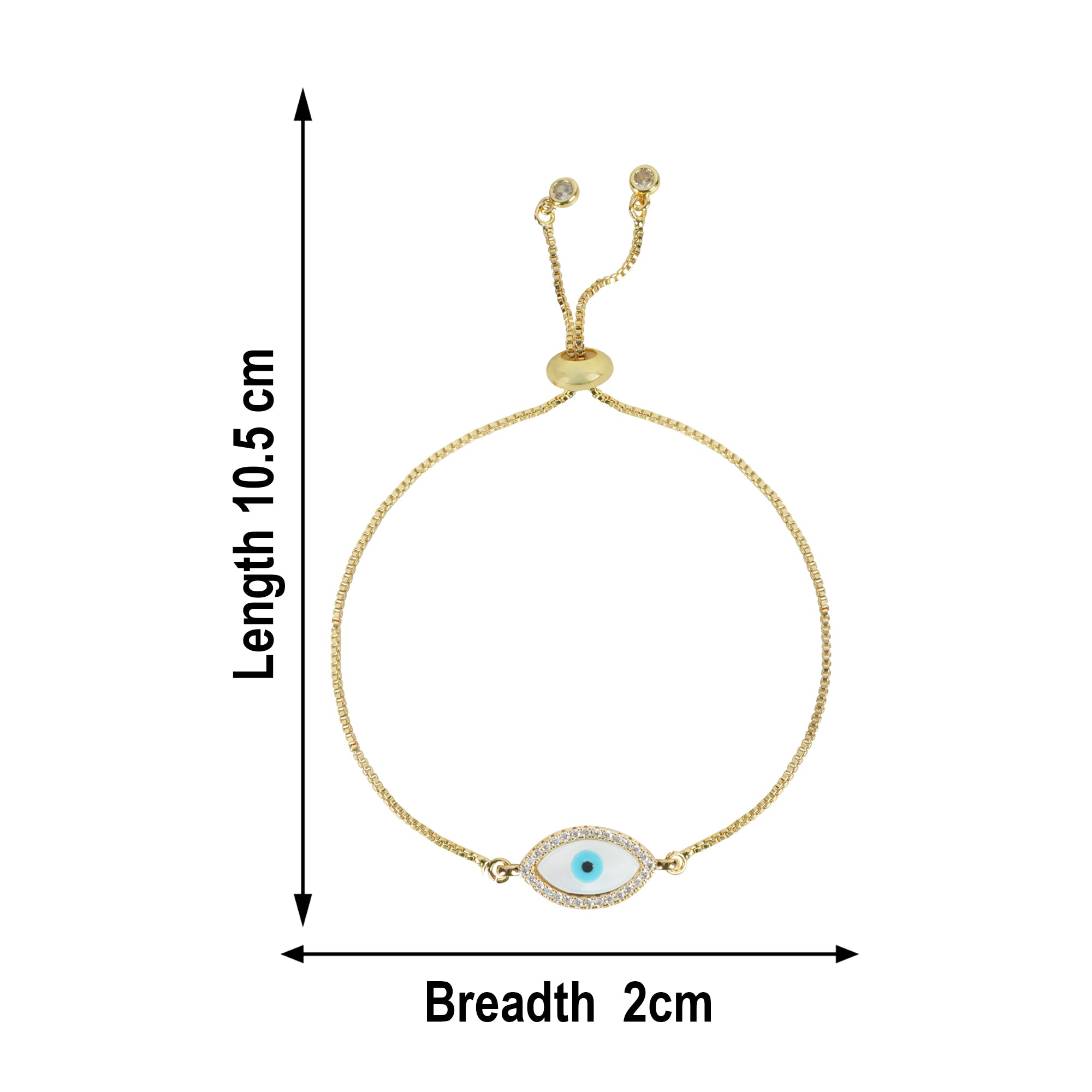 Evil Eye Rose Gold Adjustable  Bracelet - QUEENS JEWELS