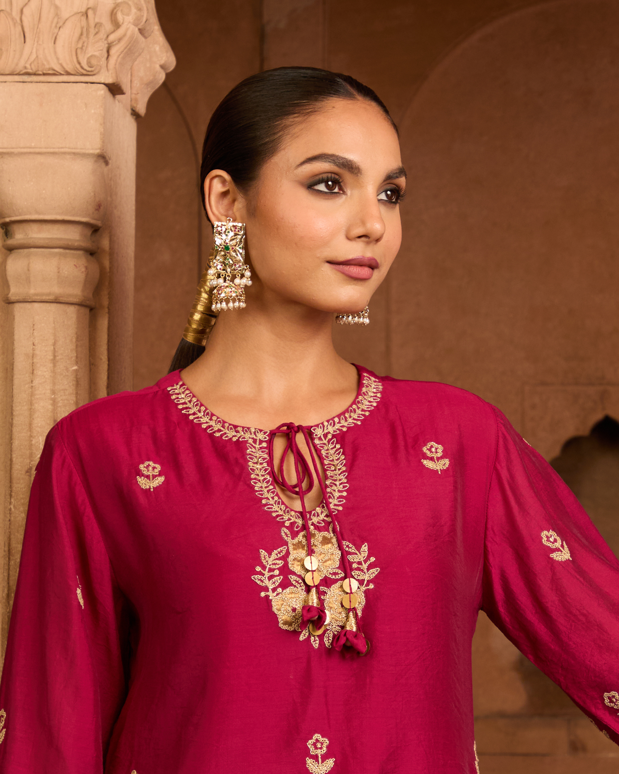 Gulzar Jadau Multicolor Jhumka Earring - QUEENS JEWELS 