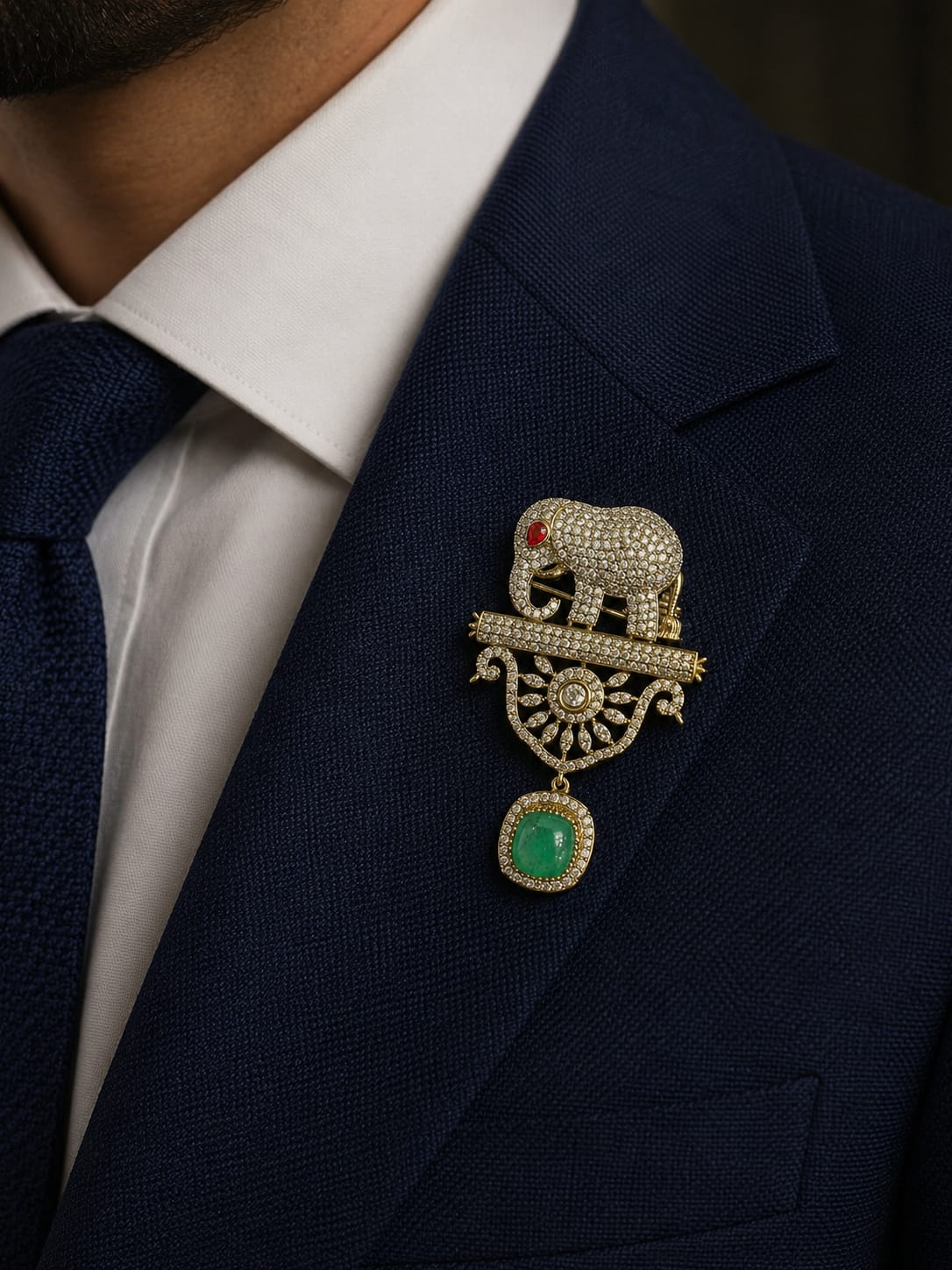 Elephant Charm Brooch
