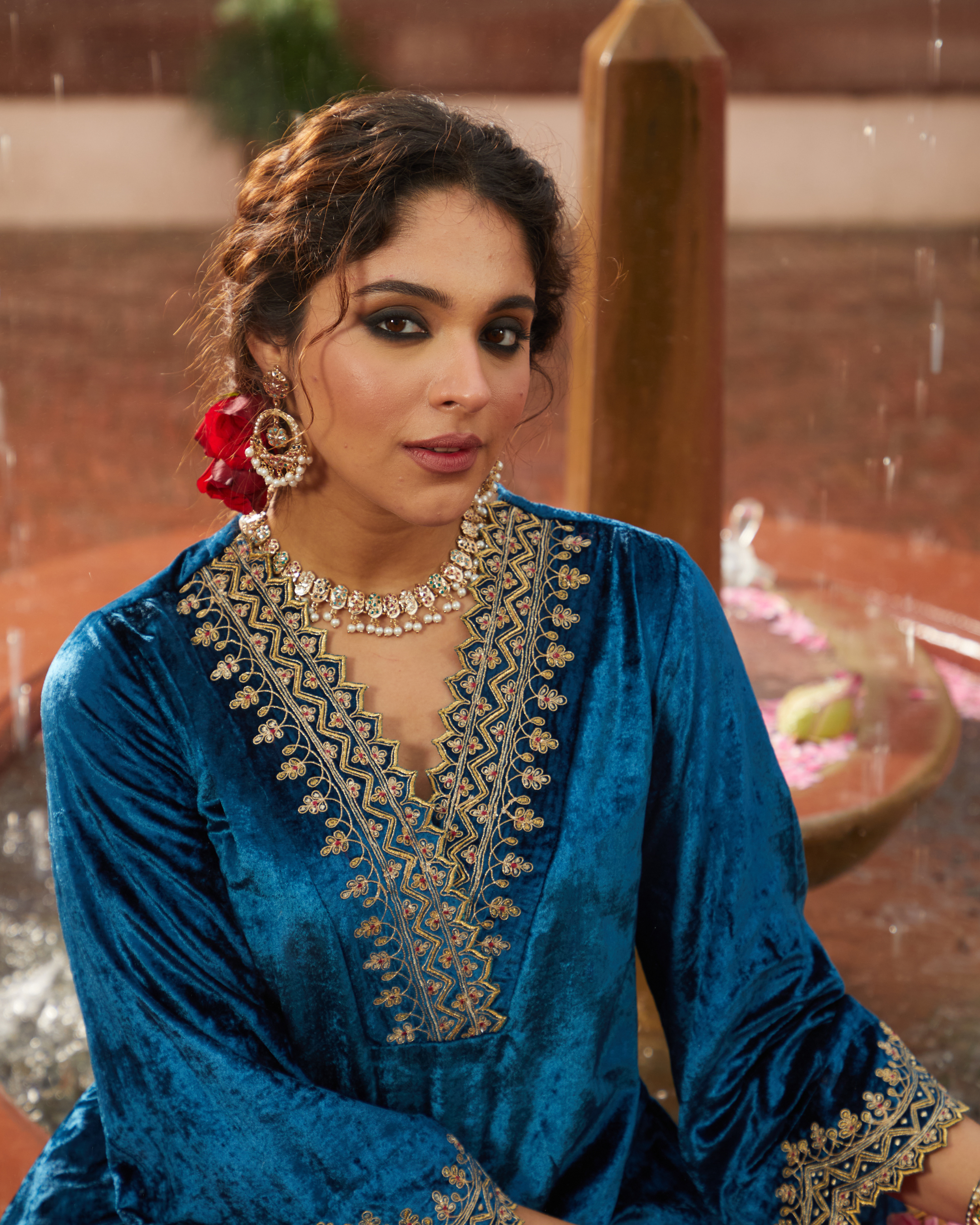 Regal Navratan Jadau Choker Set - QUEENS JEWELS