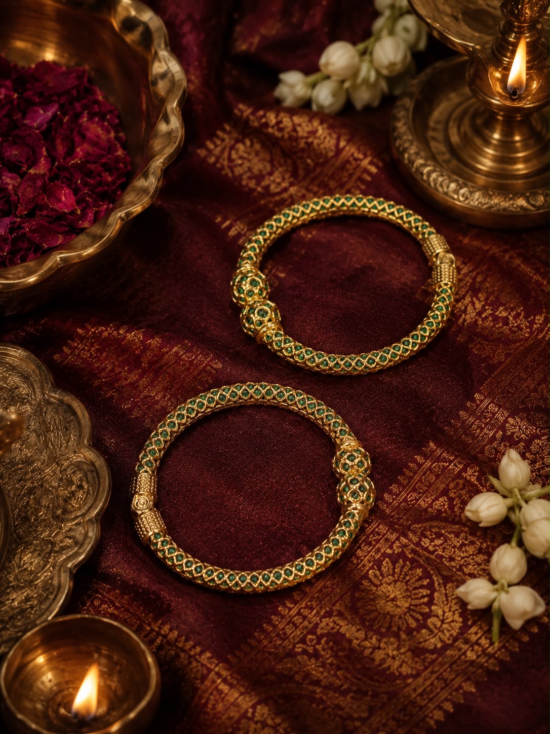 Green bangle pair