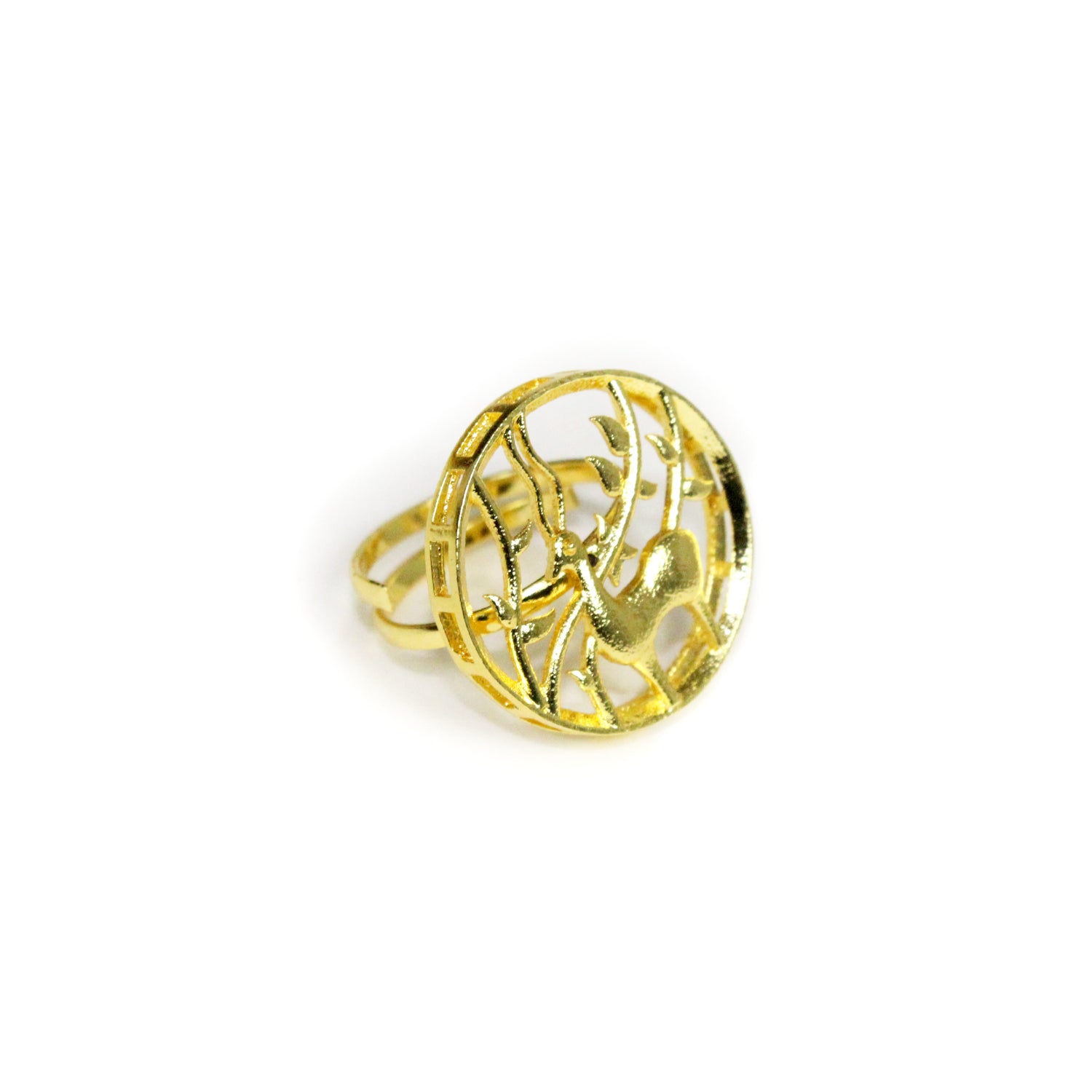 Gilded Deer Ring - Adjustable - QUEENS JEWELS