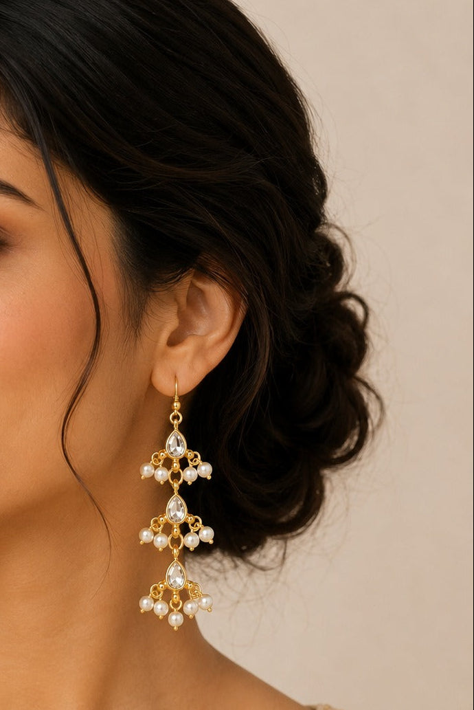 Giya Earrings - White - QUEENS JEWELS 