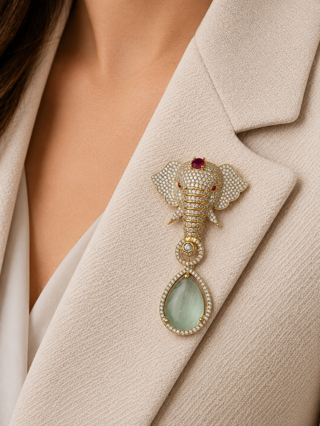 Elephant Grace Brooch