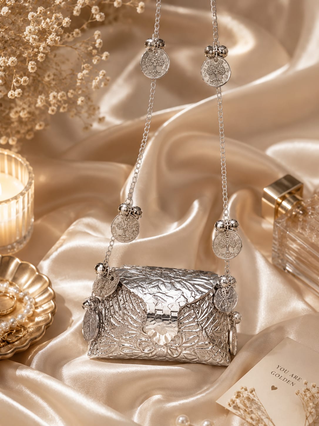 Mini Metallic Coin Purse- Silver