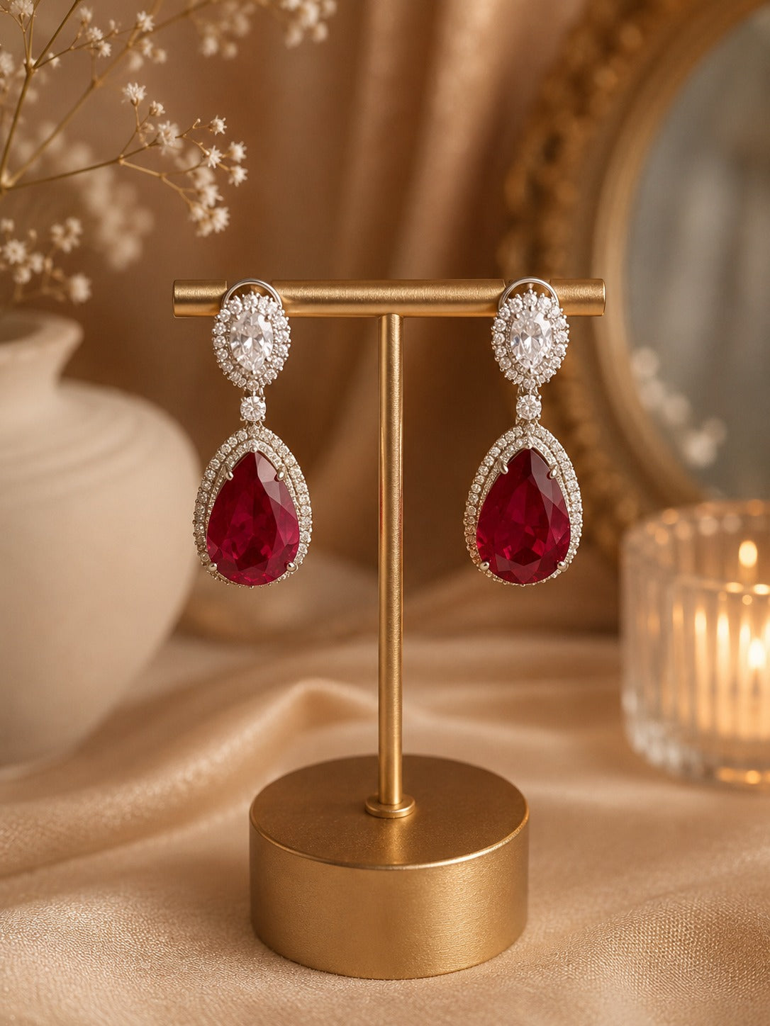 Ruby Drop Luxe Earring