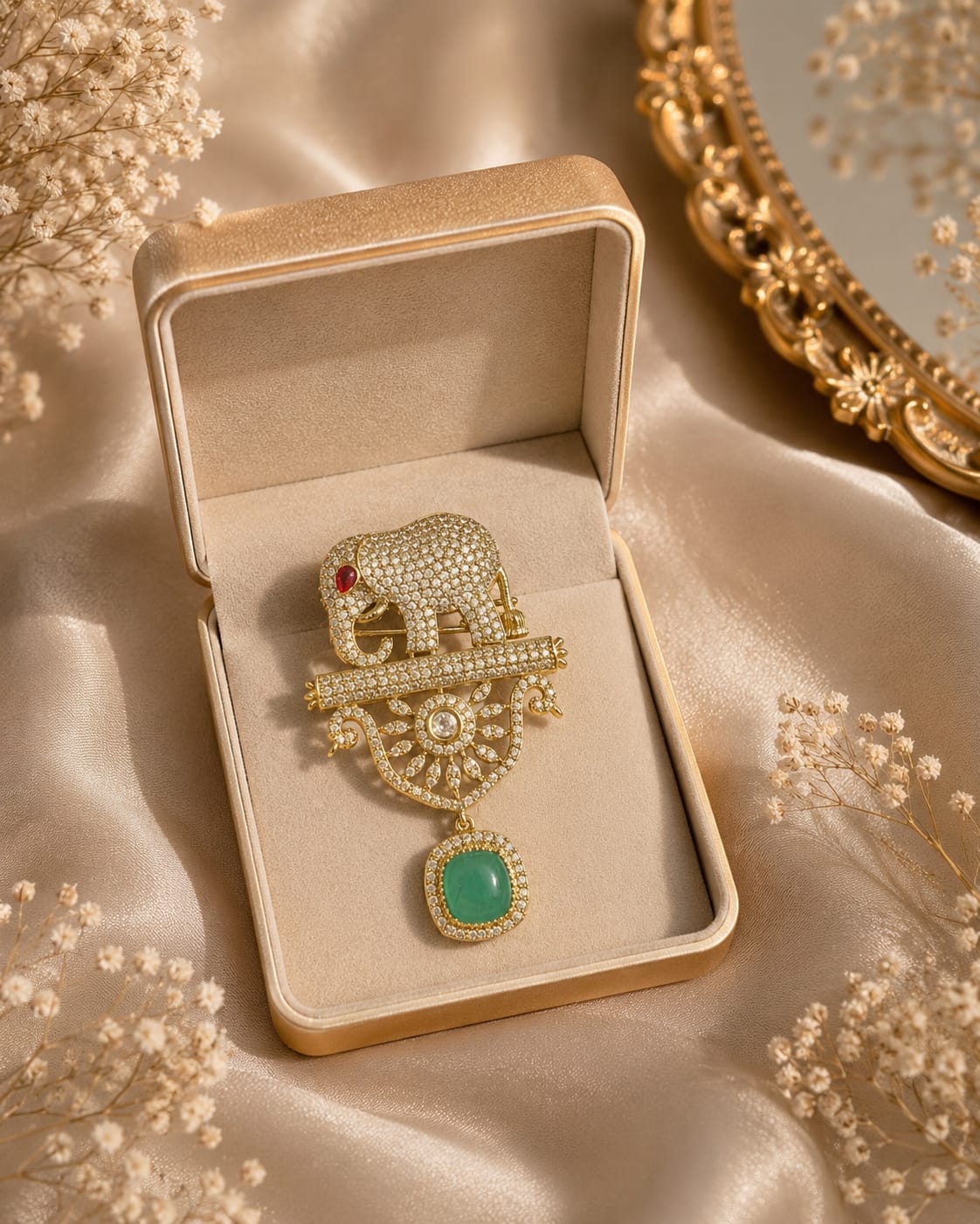 Elephant Charm Brooch