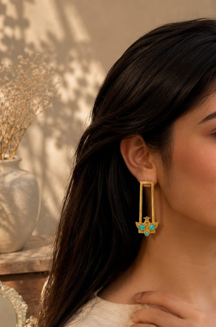 Golden Bird Earrings- Firoza