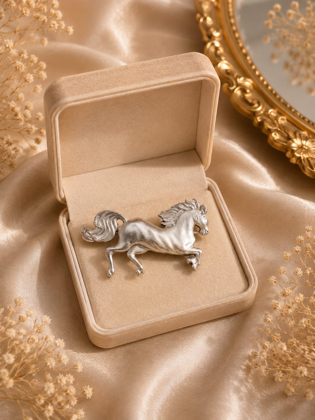Silver Stallion Brooch