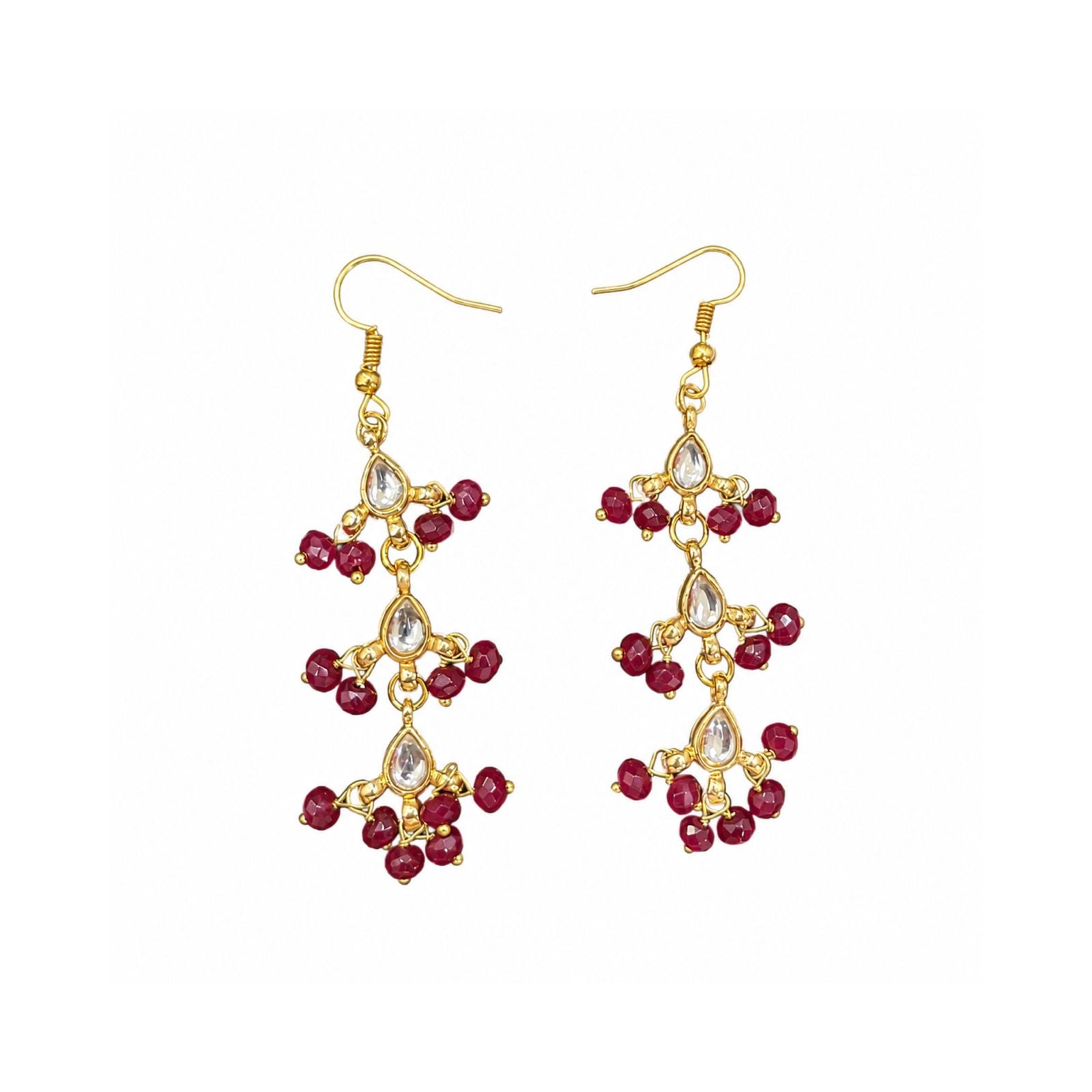 Giya Earrings- Red - QUEENS JEWELS 