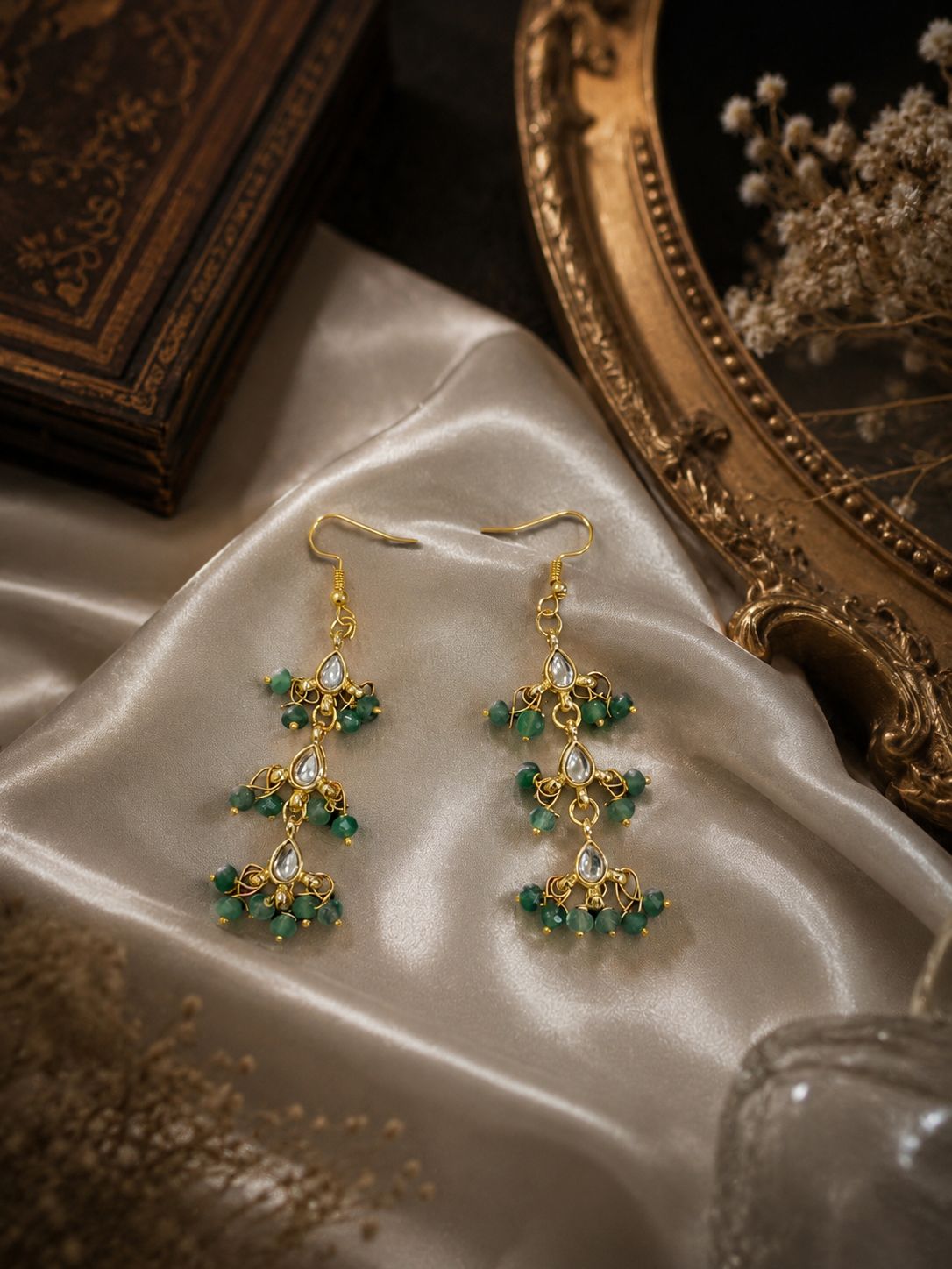 Giya Earrings - Green - QUEENS JEWELS 