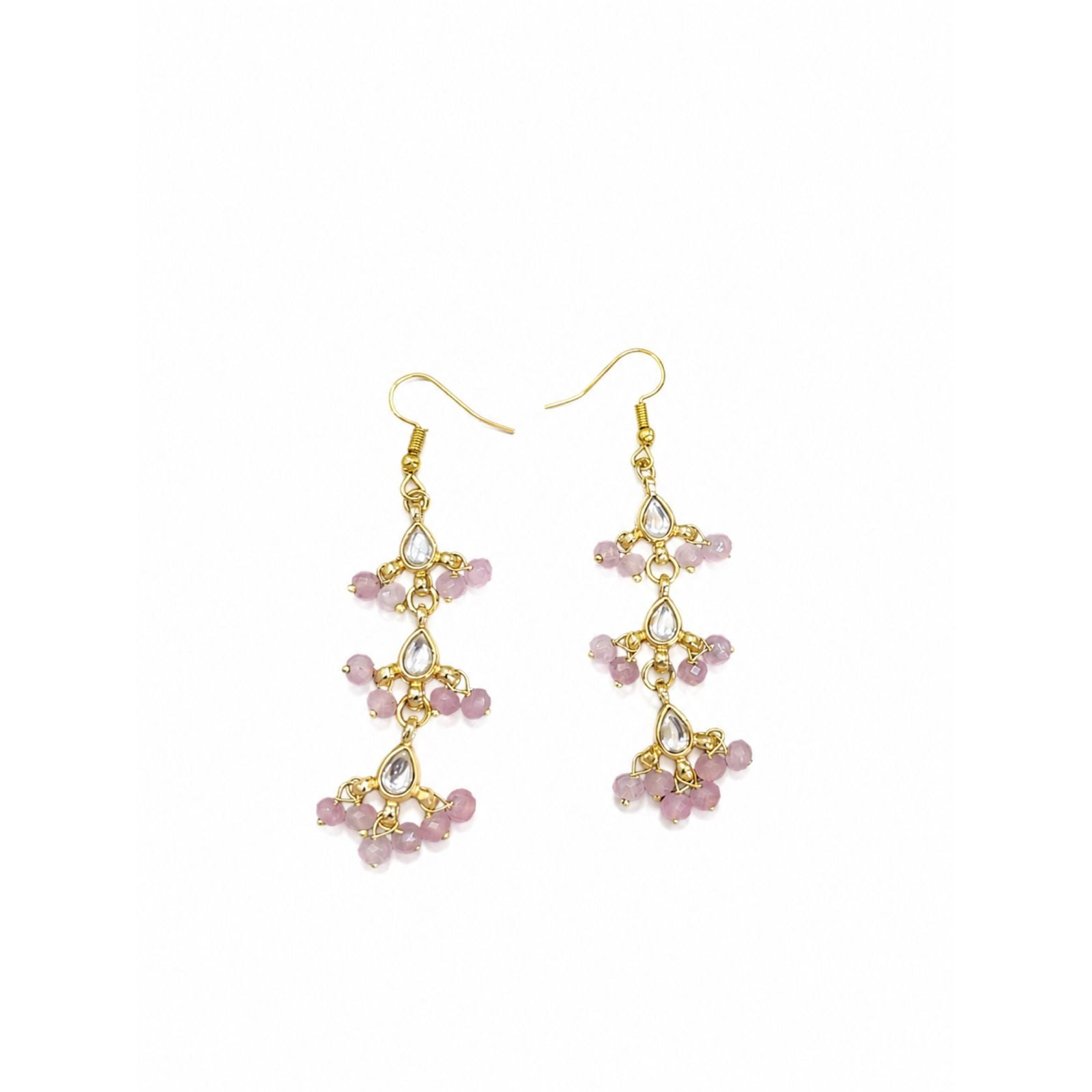 Giya Earrings - Pink - QUEENS JEWELS 
