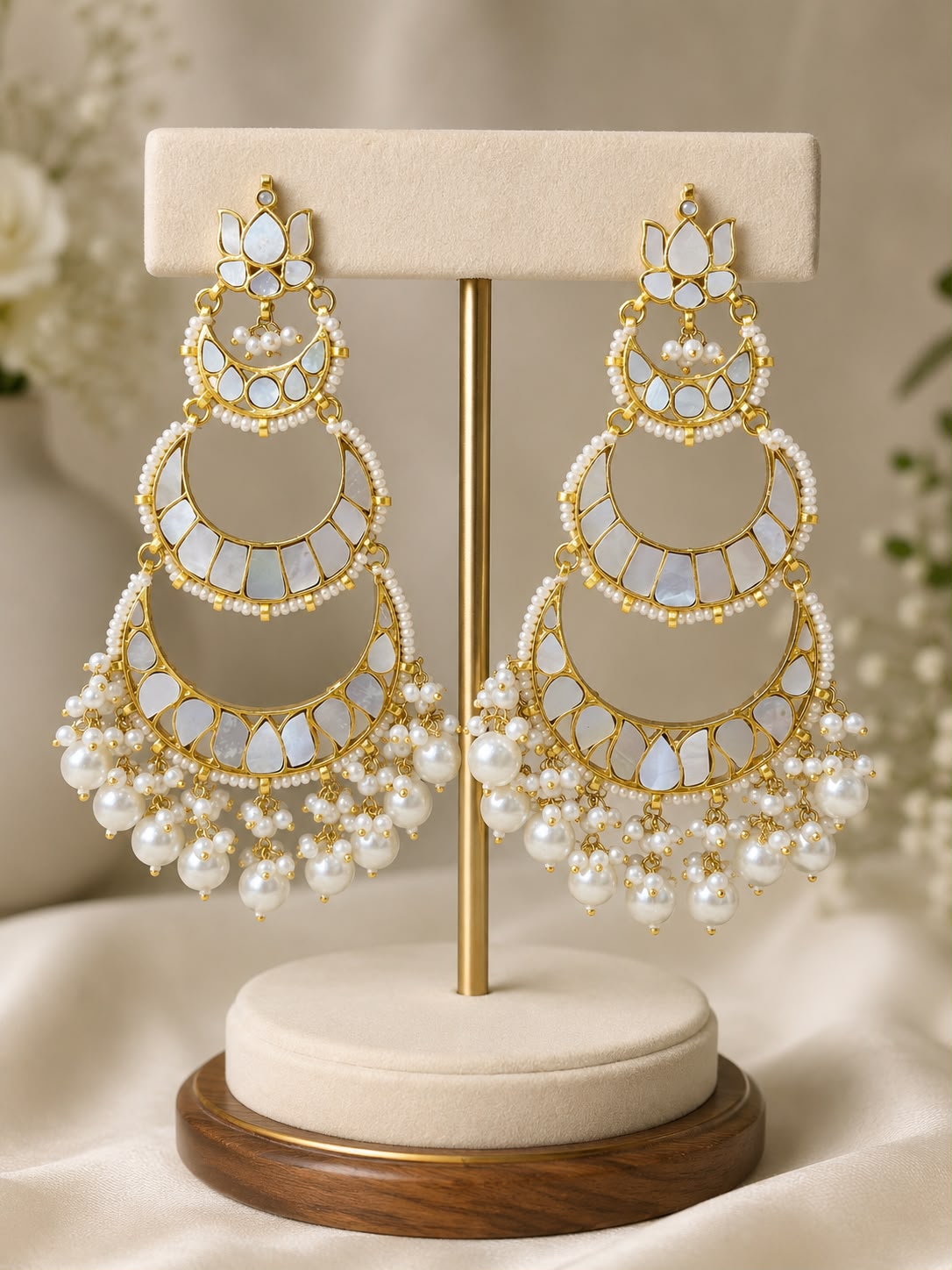 Ivory Shell Pearl Earrings - QUEENS JEWELS
