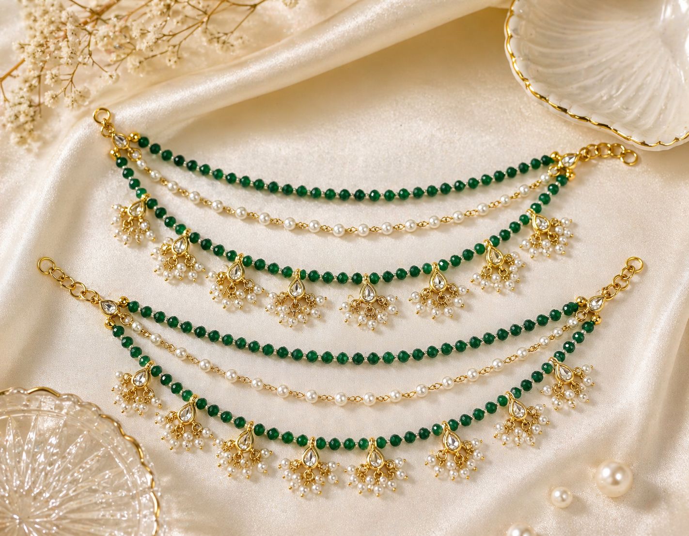 Hara Noor Earchain Pair - QUEENS JEWELS 