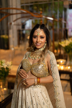 Jodha Akbar Bridal Polki Kundan Statement Set (Necklace, Earrings & Maangtika) - QUEENS JEWELS