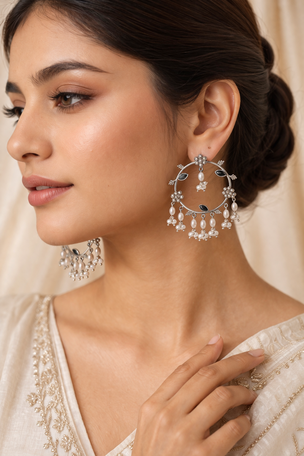 Noor Chandbali Earrings - QUEENS JEWELS 