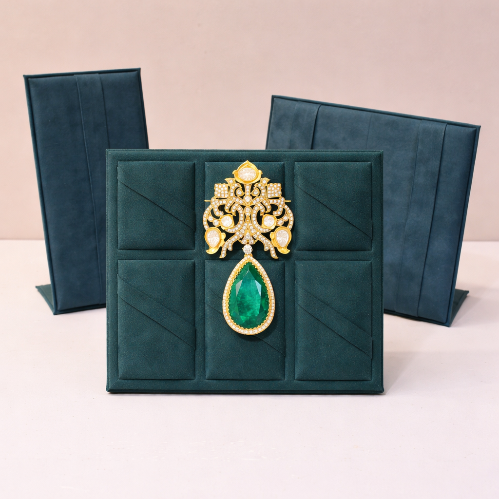 Emerald Noor Men's Brooch - Formal and Wedding - QUEENS JEWELS