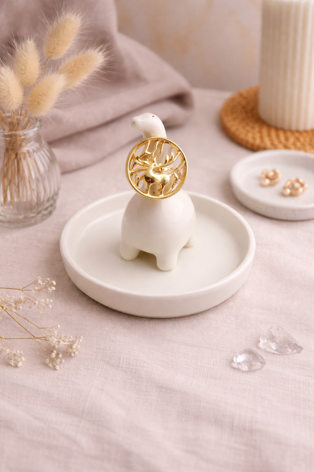 Gilded Deer Ring - Adjustable - QUEENS JEWELS