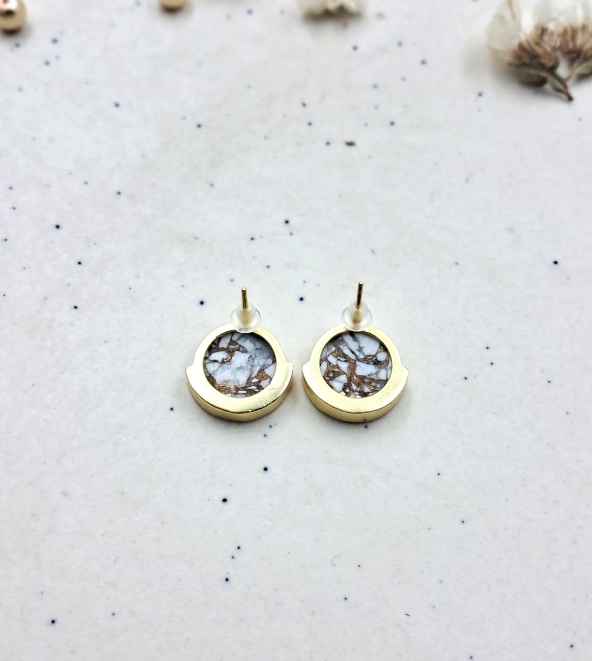 Mohave Round Cut Semi Precious Stud Earrings - QUEENS JEWELS