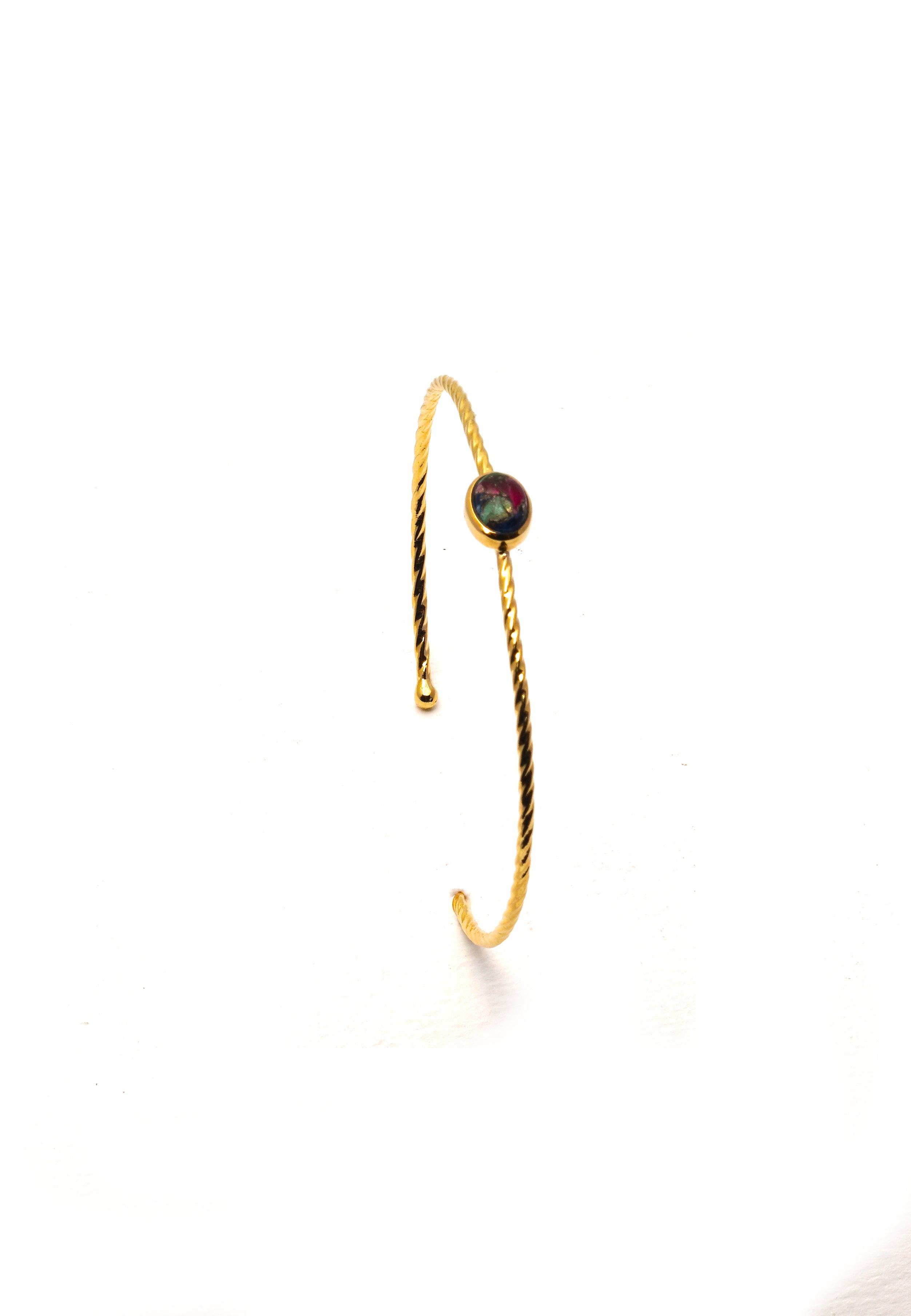 Single Stone Gold Plated Bracelet - QUEENS JEWELS