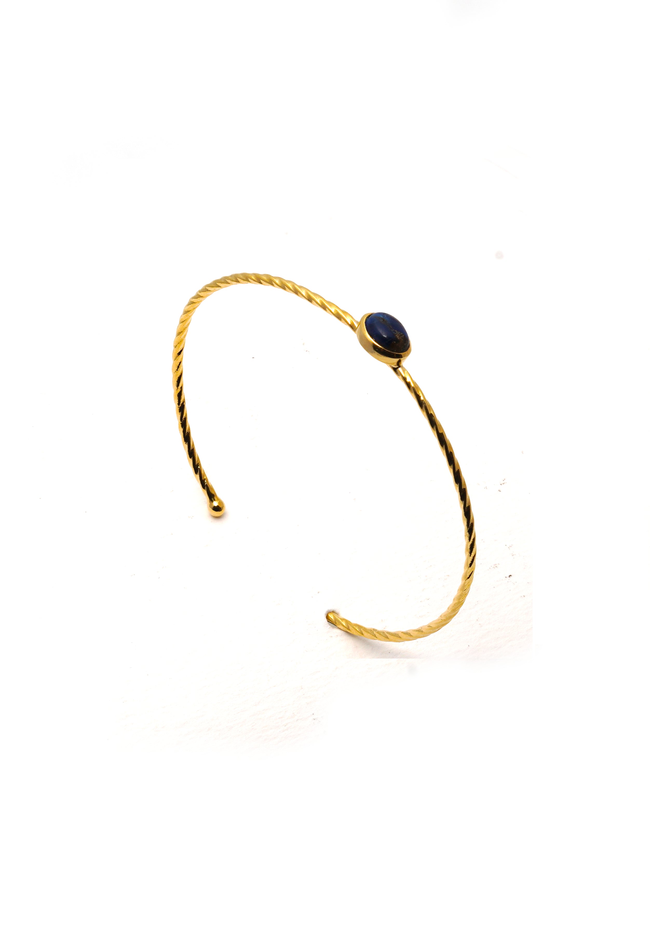 Gold Plated Single Stone Semi Precious Adjustable Bracelet