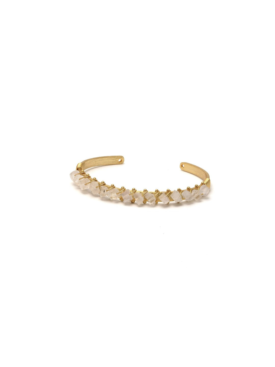 Gold Plated Semi Precious Stone Cuff Bracelet