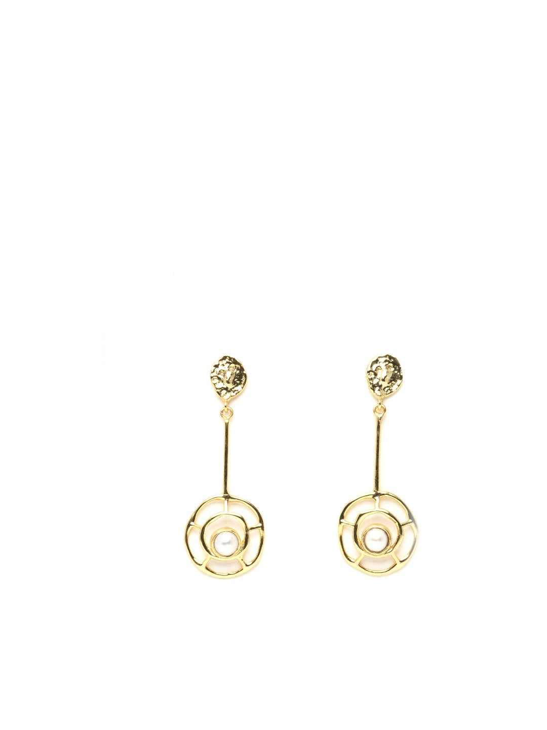 Gold plated ringlet dangler earrings