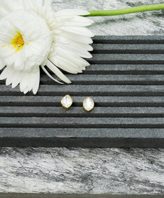 Minimal Polki Studs - QUEENS JEWELS