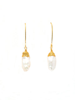 Small pearl drops dangler earrings