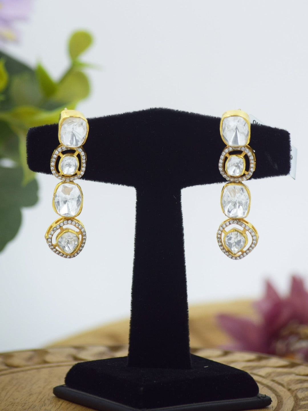 925 Silver Gold Plated Victorian Earrings - QUEENS JEWELS