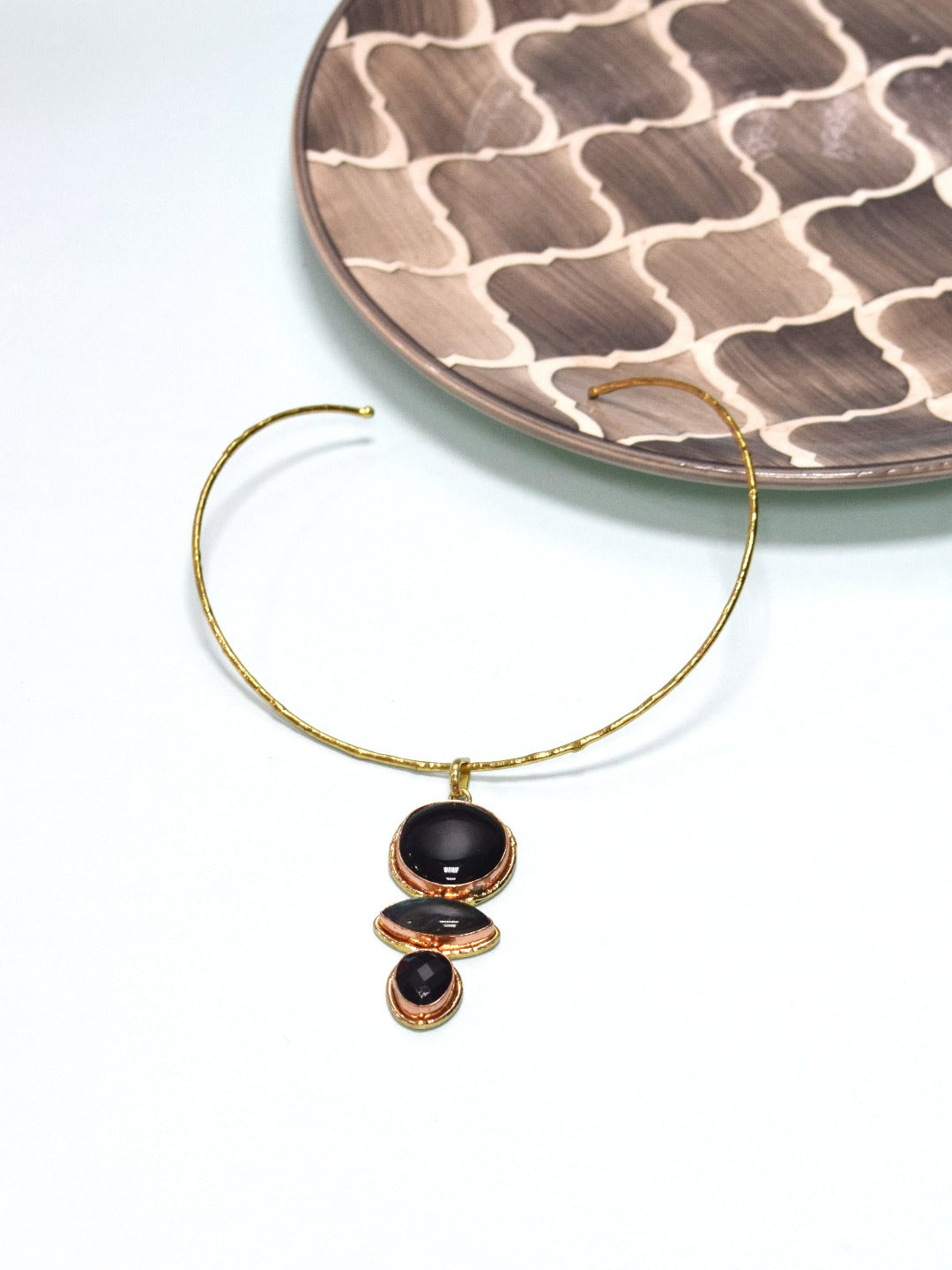2 Layer Onyx Necklace with Fancy Spacers