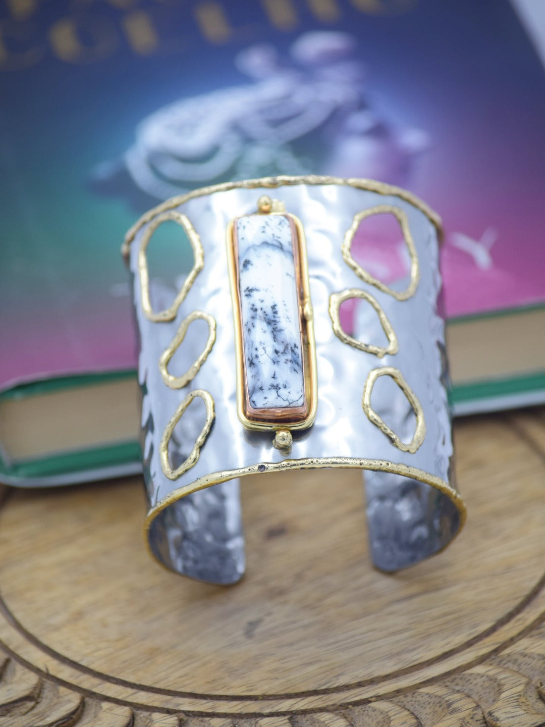 Silver Plated Moonstone Semi Precious Stone Bracelet
