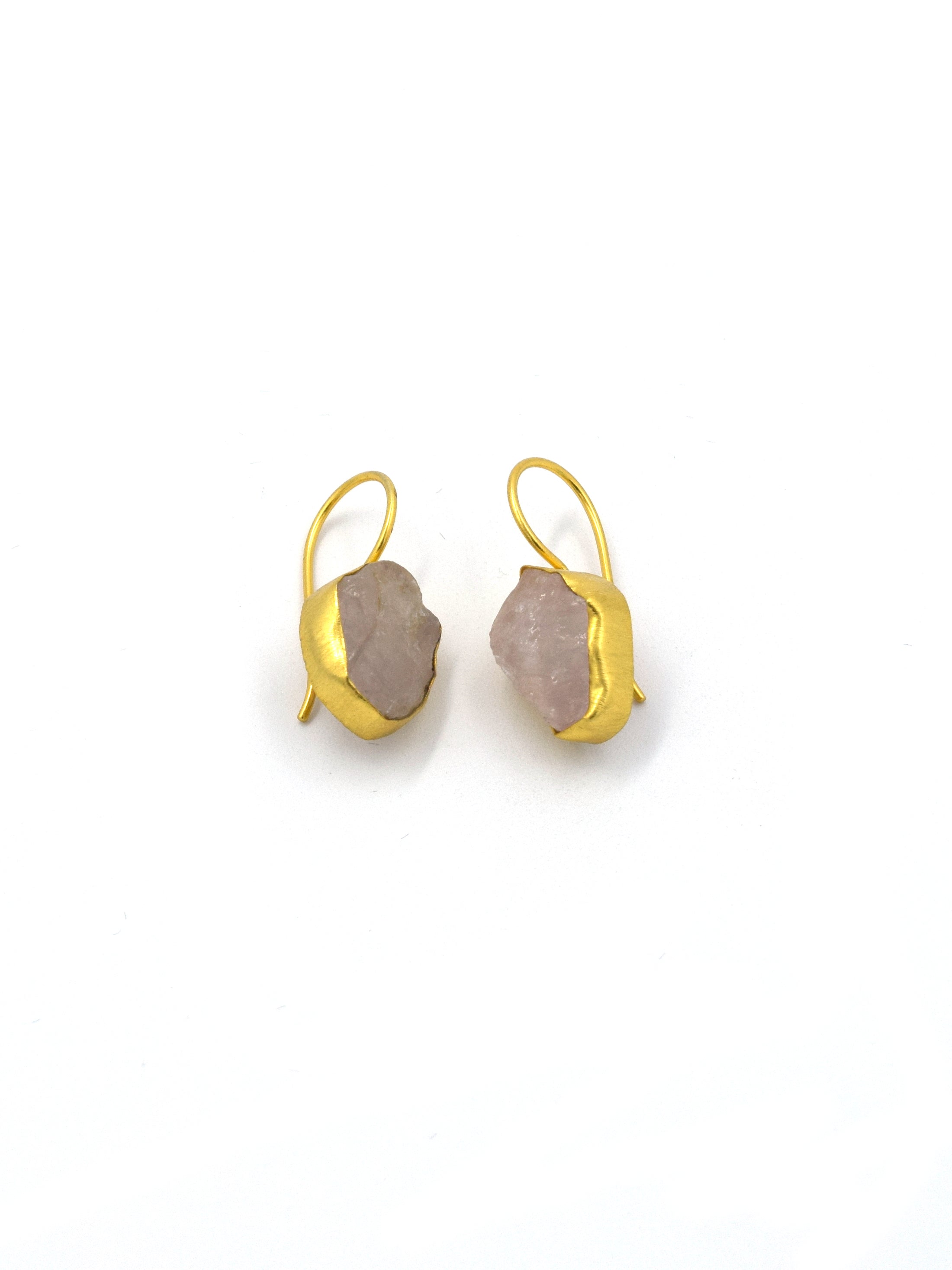 Small single semi precious stone drop earrings