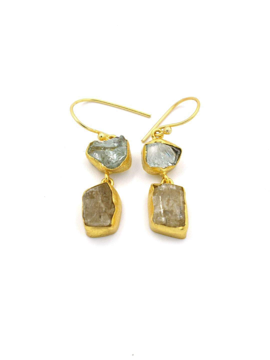 Dual semi precious stone earrings