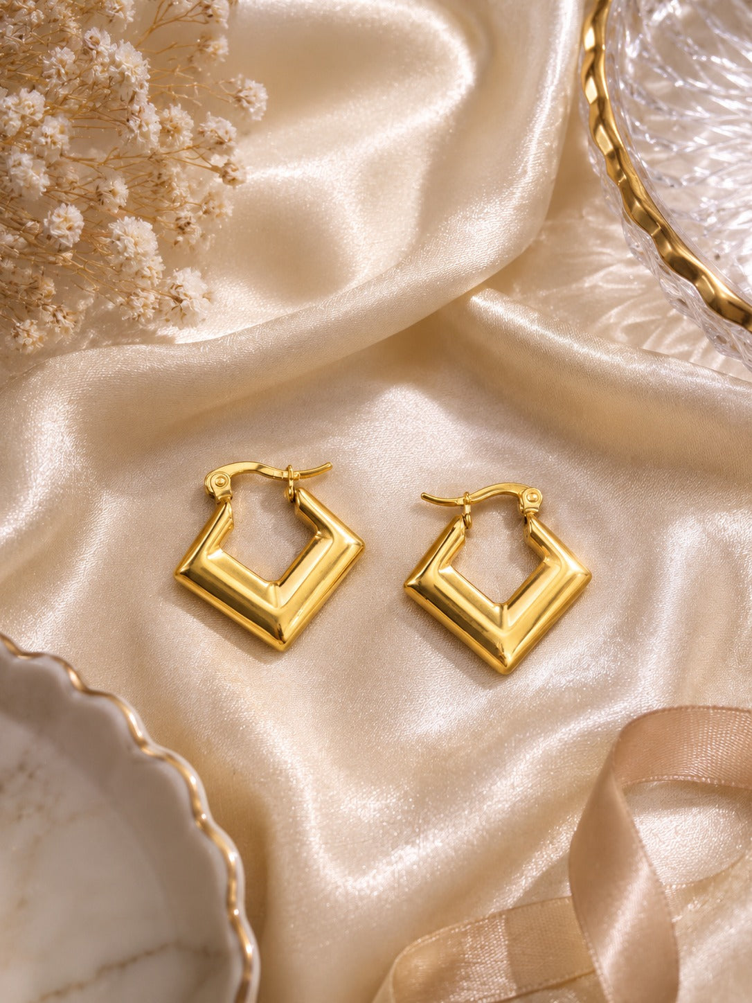Elara Gold Plated Hoops