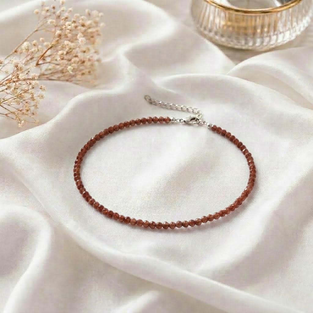 Red Jasper Grace Anklet - QUEENS JEWELS 