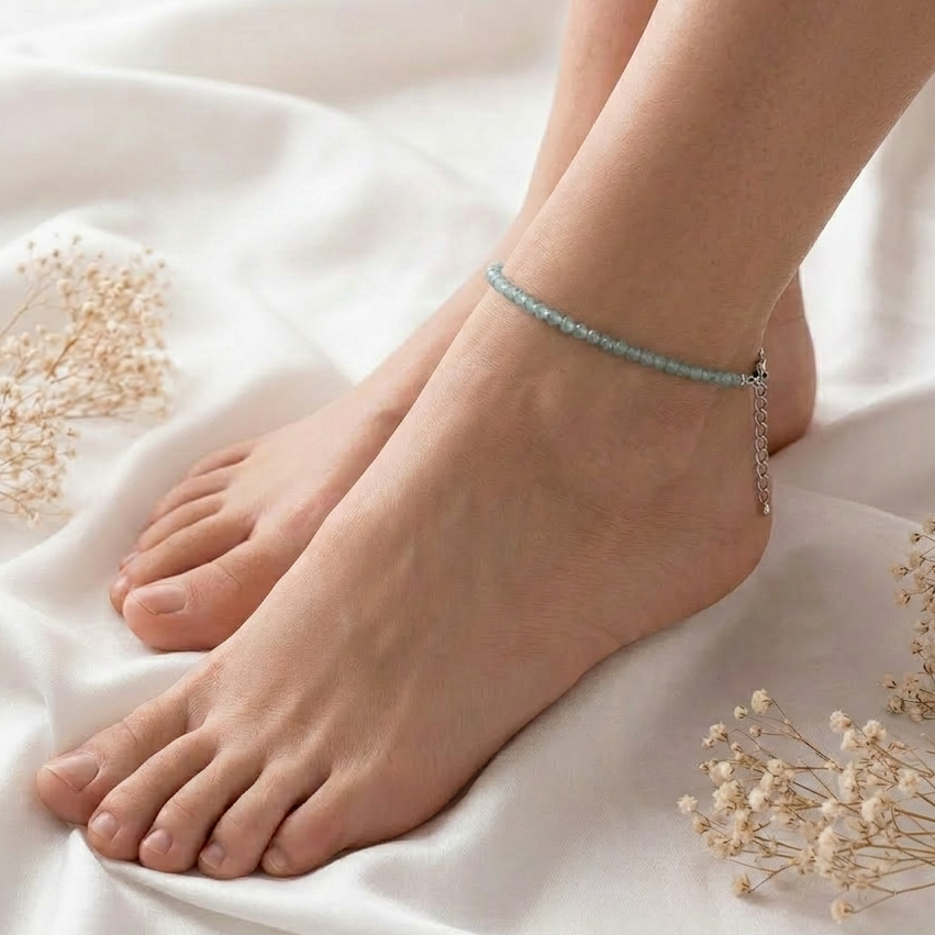 Blue Amazonite Grace Anklet - QUEENS JEWELS 
