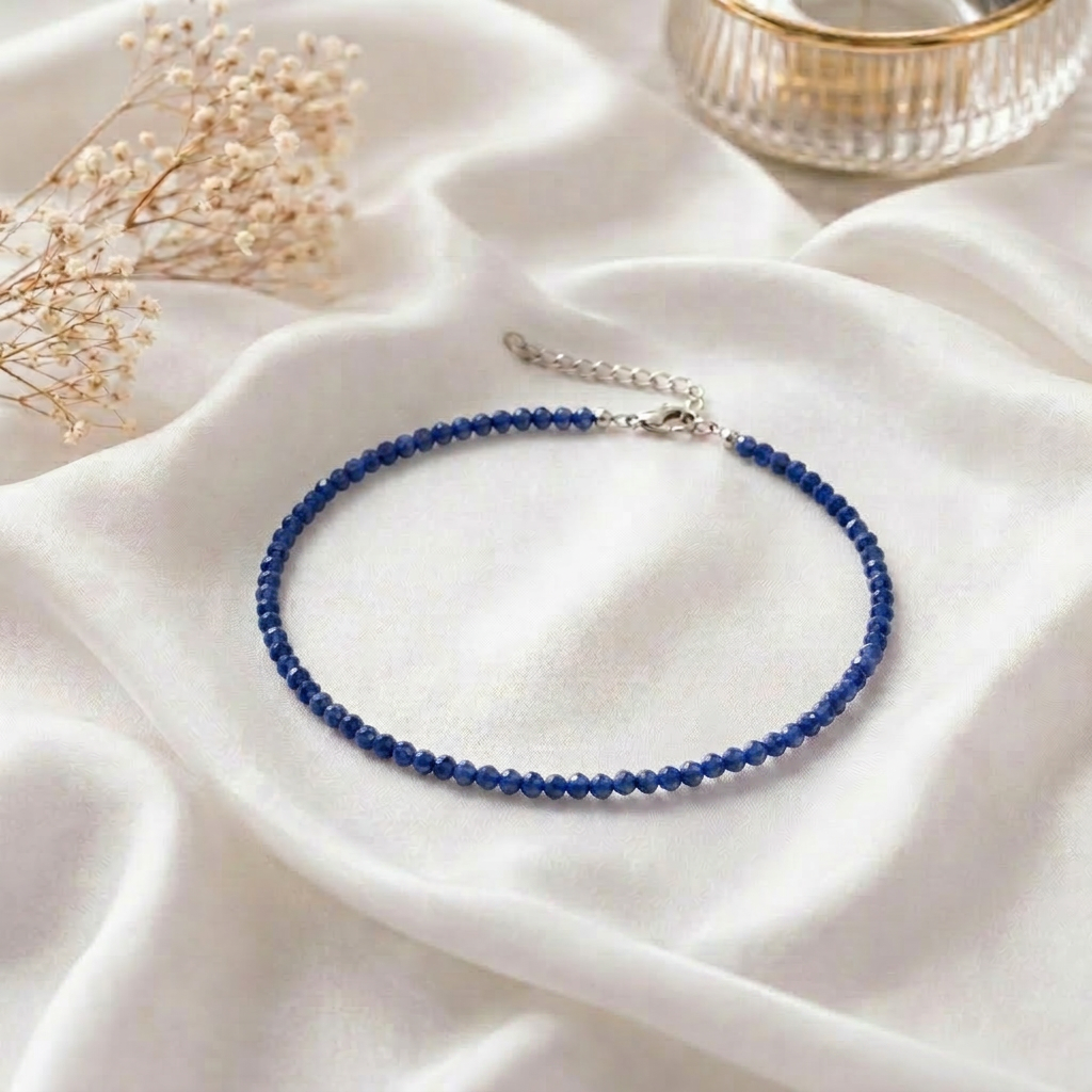 Lapis Lazuli Grace Anklet - QUEENS JEWELS 