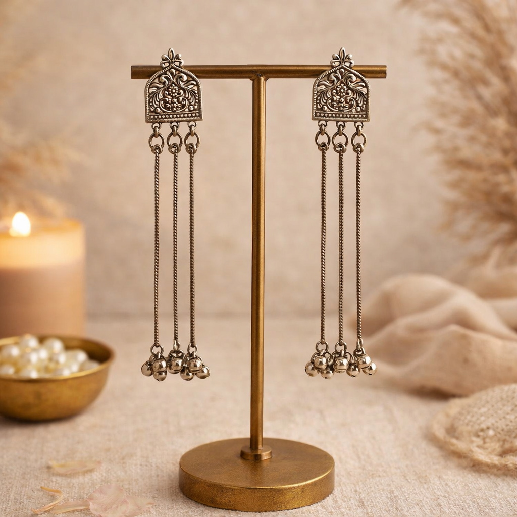 Mehfil Ghungroo Earrings - QUEENS JEWELS 