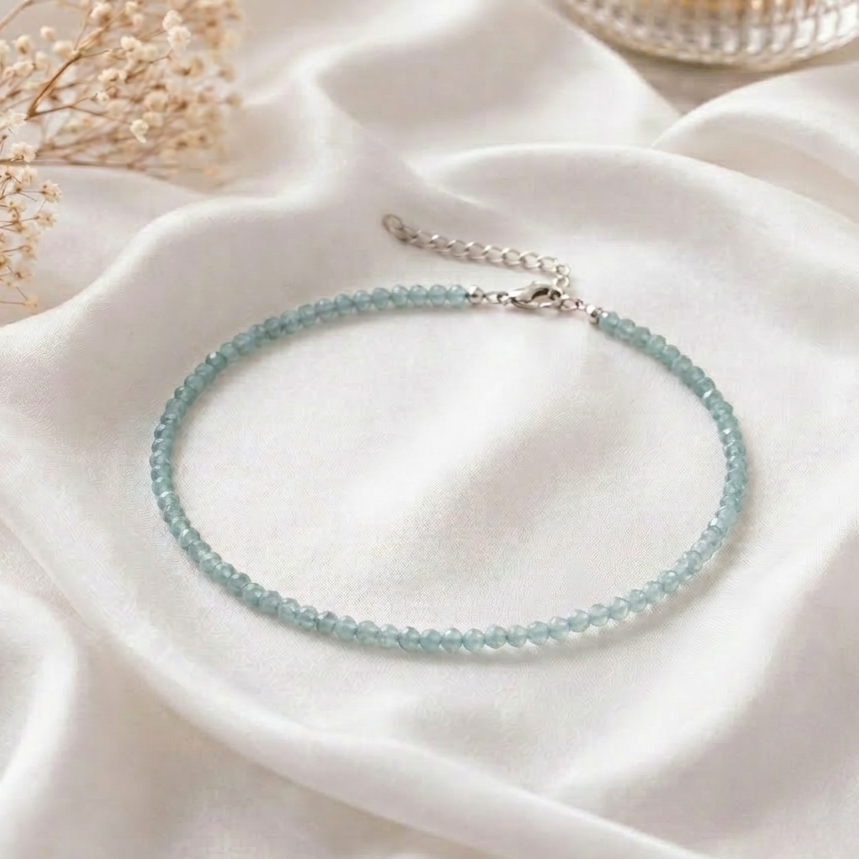 Blue Amazonite Grace Anklet - QUEENS JEWELS 